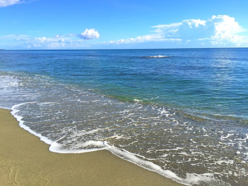 Mer turquoise au bord du sable